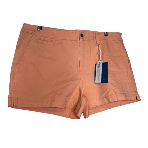 Market & Spruce Madison Chino Shorts Coral NWT Size 16 Mid Rise Stretch - Picture 2 of 8